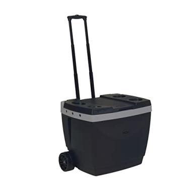 Imagem de Caixa Térmica Cooler 42 Litros Com Rodas Alça Porta Bebidas Alimentos - Mor - Preto