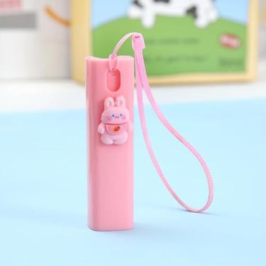 Imagem de Mini frasco de spray fofo, garrafas de viagem com chaveiro, garrafas de plástico portáteis de viagem para mulheres e homens, presentes para amigos, rosa, 9.5*3.3*2.3cm, Moderna