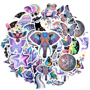Imagem de 35 peças criaturas míticas natureza celestial fantasia cósmica adesivos de brinquedo animais fofos para guitarra, laptop, capacete, skate, guitarra, faça você mesmo, skate, laptop, bagagem, decoração
