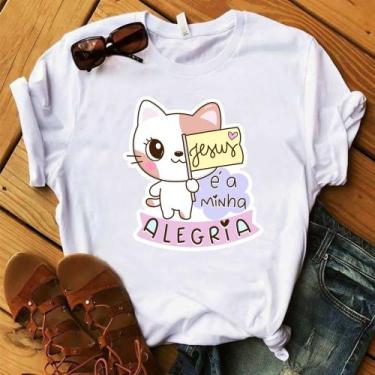 Imagem de Blusa T-shirt Camiseta Feminina Estampada -Gospel- Várias Estampas  - 