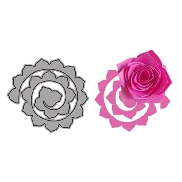 Imagem de Matrizes de corte de metal floral em espiral 3D para fazer cartões, faça você mesmo, scrapbooking, dia dos namorados, dia das mães, cartão de decoração, estêncil em relevo, materiais de arte, cortes