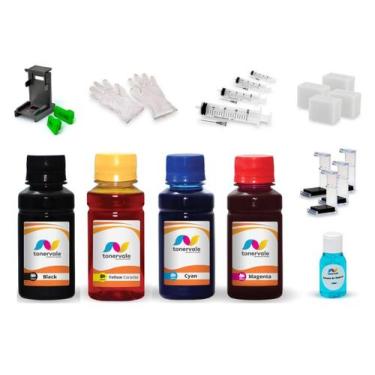 Imagem de Kit 400ml De Tinta Compatível Para HP F380 21 e 22 - Toner Vale