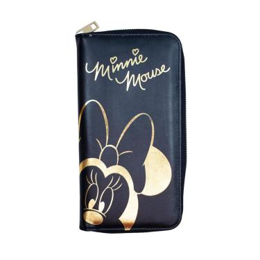 Imagem de Carteira De Mão Preta Minnie Mouse Brilhante Dourada Grande