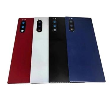 Imagem de SHOWGOOD Vidro para Sony Xperia 5 Back J8210 J8270 J9210 Capa de bateria capa de substituição da carcaça da porta traseira (branca)