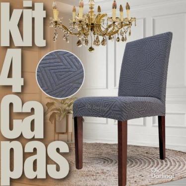Imagem de Americana - Kit 4 Capas de Cadeira Linha Gold - Cinza - OK Darling
