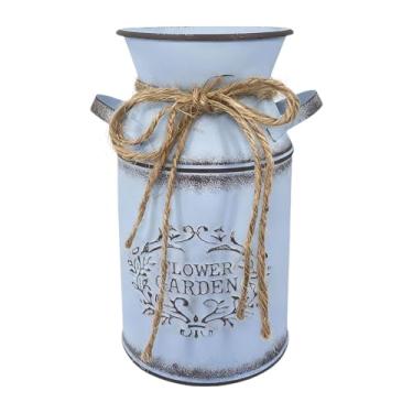 Imagem de Fenteer Jarro/Vaso Estilo Fazenda, Vaso Shabby Chic, Porta-Flores Decorativo, Jarro Rústico Francês para Escritório e Jardim, a