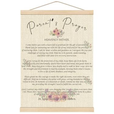 Imagem de Boat Wades Moldura para pôster de arte de parede de oração dos pais cristãos, presentes para pais de crianças, versículos bíblicos inspiradores para decoração de parede para quarto, sala de estar
