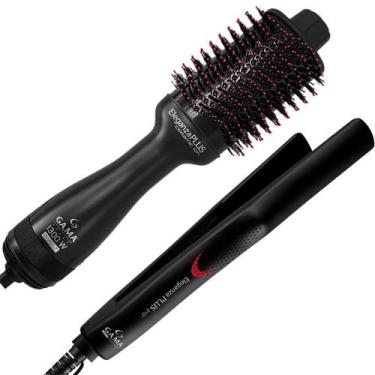 Imagem de Kit GAMA Chapinha Prancha Alisadora + Escova Secador Modelador 1300W