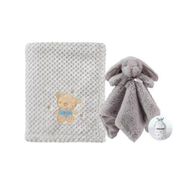 Imagem de Conjunto de cobertores de bebê CREVENT cinza 76x102cm com cobertor de 