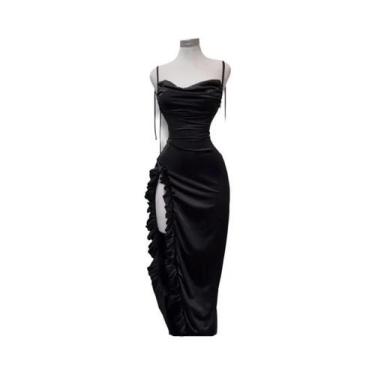 Imagem de Vestido Halter Sexy Y2K Feminino - Verão - Estilo Europeu e Americano,