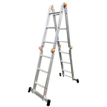 Imagem de Escada de Alumínio Multiuso Articulada com Degraus Antiderrapantes 4X4 - AGATA