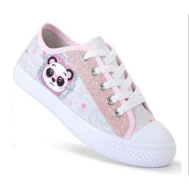 Imagem de Tênis Infantil de Menina Feminino Personagem Panda e Escolar Barato - 