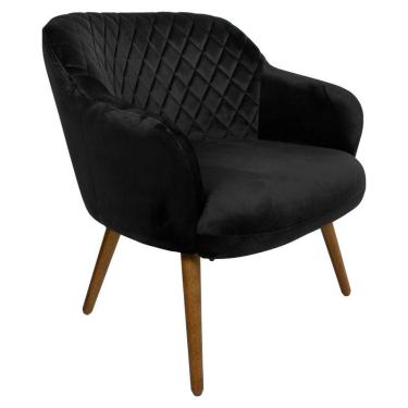 Imagem de Poltrona Kitana Pés Palito Veludo Preto
