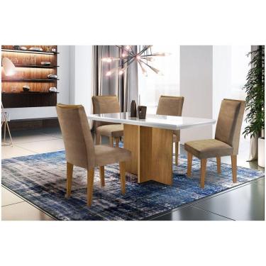 Imagem de Conjunto Sala De Jantar Berlim 4 Cadeiras Lunara Off White