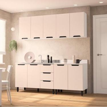 Imagem de Cozinha Modulada 4 Peças sem Tampo Maeena Politorno, Branco Creme