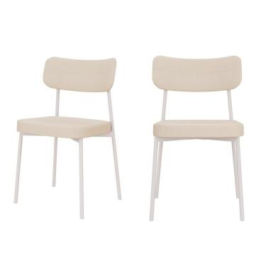 Imagem de Cadeira Mynna Fixa C/4 Pes 525 X 470 X 790 Mm C/2 Um Pés Brancos. Corriente Areia Corriente Areia