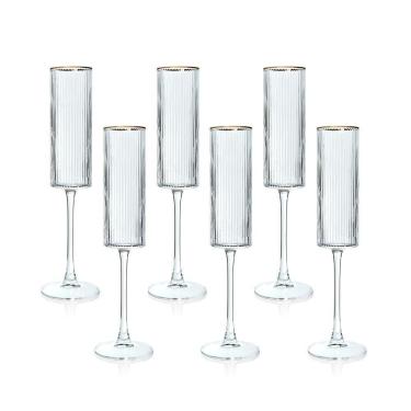 Imagem de Jogo De Taças Copa E Cia 6 Peças Doré Lustra Espumante 190 Ml