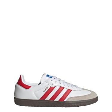 Imagem de adidas Sapatos de samba masculinos, Branco/melhor escarlate/cor do fornecedor, 12 Wide