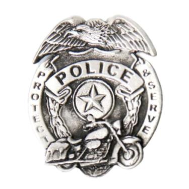 Imagem de Milwaukee Leather Pinos de motociclista de motociclista para jaquetas, coletes, chapéus e roupas, Emblema de polícia, tamanho nico