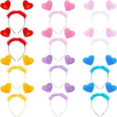 Imagem de Sonarun 12 Pack Valentine's Day Heart Shaped Head Bopper Valentine's Day Heart Shaped Headbands for Valentine's Day Wedding Holiday Party Dress Up Accessories