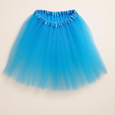 Imagem de Saia Tule 40cm Elástica | 6 Cores Vibrantes | Para Festas e Carnaval | Presente Feminino Encantador(Azul)