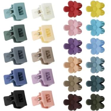 Imagem de 22 peças de grampos de cabelo pequenos para mulheres - Mini grampos de cabelo minúsculos foscos para acessórios de cabelo fino e grosso médio, presilhas de mandíbula fofas com fixação forte e caixa de