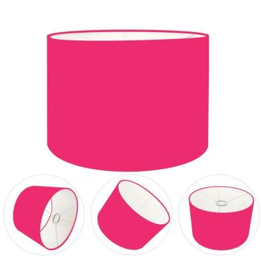 Imagem de Cúpula Abajur E Luminária Cilíndrica Vivare Cp-7019 ø40x30cm - Bocal Nacional Rosa-pink
