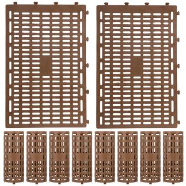 Imagem de 10 peças de protetores de malha expansíveis para troncos de árvores, barreiras de jardim para animais e clima, capas de plástico flexíveis para mudas e árvores