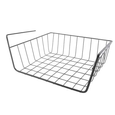 Imagem de Luqeeg Cesta de Armazenamento Sob Prateleira, Design de Cesta de Suspensão Durável para Material de Ferro de Cozinha para Escritório de Despensa, 1 Pacote (L Preto)