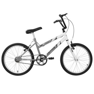 Imagem de Bicicleta de Passeio Ultra Bikes Esporte Bicolor Aro 20 Reforçada Freio V-Brake Infantil Juvenil Cinza Fosco/Branco