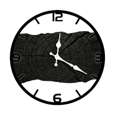 Imagem de Generic Relógio de parede silencioso, decoração de fazenda, sem -taque, 11,81 polegadas, relógio de parede anual para quarto de criança, sala de estar, Preto