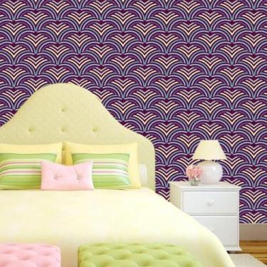 Imagem de Papel Parede Losango Geométrico Colorido Horizontal Adesivo - LRP