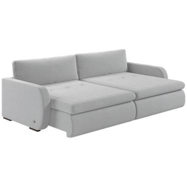 Imagem de Sofá Retrátil E Reclinável Zinia 2,20m Linho Cor Gelo 2322