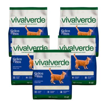 Imagem de Kit Areia Viva Verde Biodegradável - Grãos Finos (nova Embalagem) - Super Premium Para Gatos 20kg