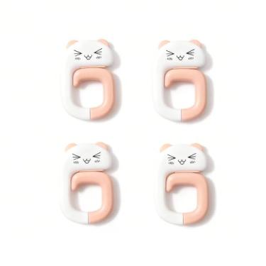 Imagem de Gancho dobrável em forma de animal – Pendura jaquetas, chapéus, guarda-chuvas – Design dobrável nivelado quando não estiver em uso para quarto, escritório, trailer, conjunto de 4