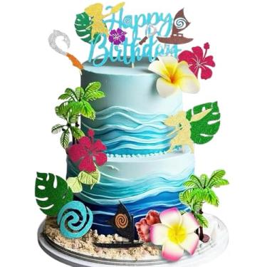 Imagem de Tyotrbs Moana Cake Topper - Baby Moana Birthday Decorations for Memorable Party - Stunning Cake & Cupcake Toppers (Blue)