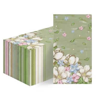 Imagem de Horaldaily 100 guardanapos decorativos de papel descartáveis para primavera, verão, toalha de mão com padrão de magnólia, para festa, almoço, jantar, cozinha, banheiro, decoração