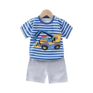 Imagem de Conjunto De Pijama Infantil De Algodão Com Estampa De Urso E Dinossaur