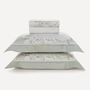 Imagem de Jogo de Cama Algodão Egípcio 300 Fios Laura - Casal - 4 Peças - Karsten