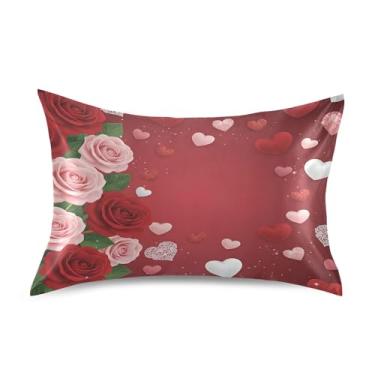 Imagem de SEHANY Capas de almofada elegantes de seda rosas para cabelo e pele, capas de almofada de cetim respiráveis macias e refrescantes com fecho de envelope, tamanho king (50,8 x 66 cm)