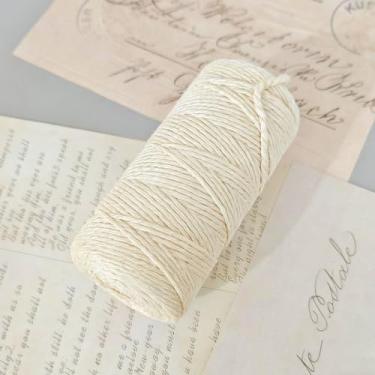 Imagem de Cordão de jardim, corda de fibra de 328 metros para artesanato DIY, laços multifuncionais para embrulho de presente, jardinagem e decoração de casa, branco