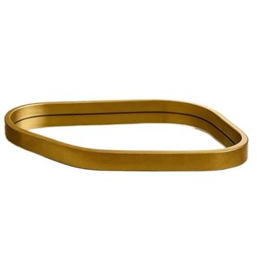 Imagem de Bandeja Orgânica Decorativa Espelhada Multiuso Banheiro Lavabo Sala Preta Dourada Porta Maquiagem(DOURADO,2)