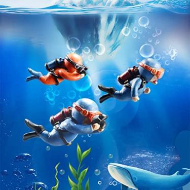 Imagem de Zopsc Figura Colorida de Mergulhador Decoração de Tanque de Peixes Com Flutuabilidade Ajustável para Diversão Paisagem de Tanque de Peixes PVC Amarelo 7x3cm para Proprietários de Animais de (#3)