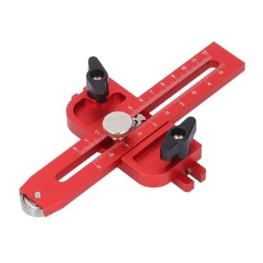 Imagem de RiToEasysports Gabarito de Rasgo Fino, Gabarito de Serra de Mesa de Liga de Alumínio Com Rolamento de Rolo para Slots T de 3/4x3/8 e 3/8x1/4 Polegadas, Design de Escala Dupla para Cortes Precisos de
