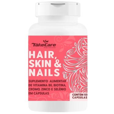 Imagem de HAIR, SKIN & NAILS BIOTINA ZINCO SELÊNIO VITAMINA B6 E CROMO 60 CÁPSULAS – TAKE CARE-Unissex