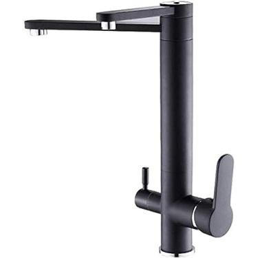 Imagem de Torneira de latão sólido torneira de cozinha de água potável purificador de filtro de água de 3 vias misturador de cozinha para torneiras giratórias de pia