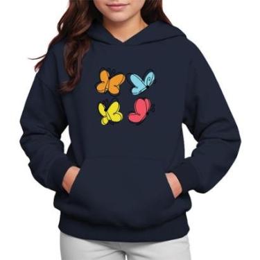 Imagem de Moletom Infantil Canguru Menina Estampa Borboletas-Feminino