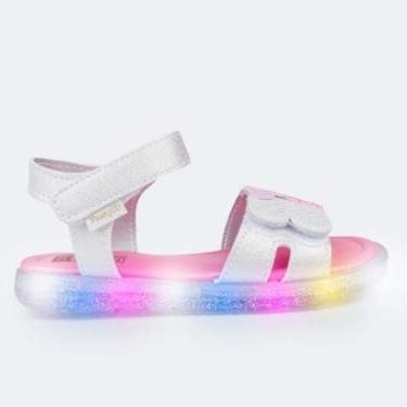 Imagem de Sandália de Led Infantil Pampili Lulli Led 697.057 Flores-Feminino