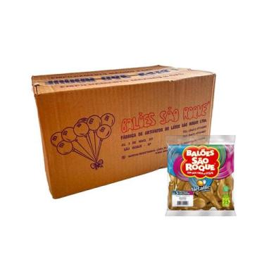 Imagem de Balão de Festa Látex Metallic 5'' - Dourado - Caixa com 25 pacotes - 6