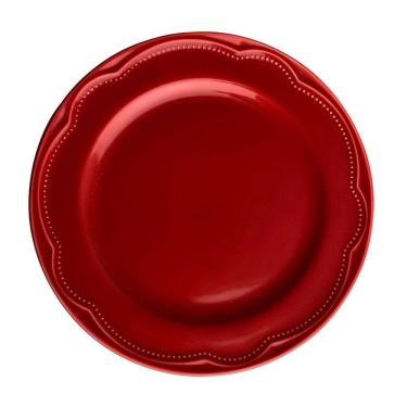 Imagem de Prato Raso Porcelana Vermelho Cottage Germer